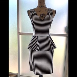 Charlotte Russe black & white peplum dress